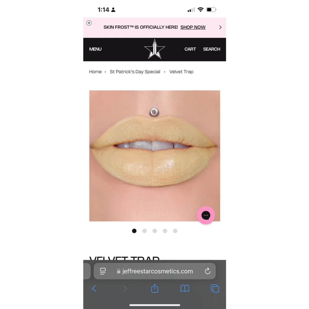 NIB Jeffree Star Cosmetics Velvet Trap Lipstick Easter Sunday, Easter Sunday